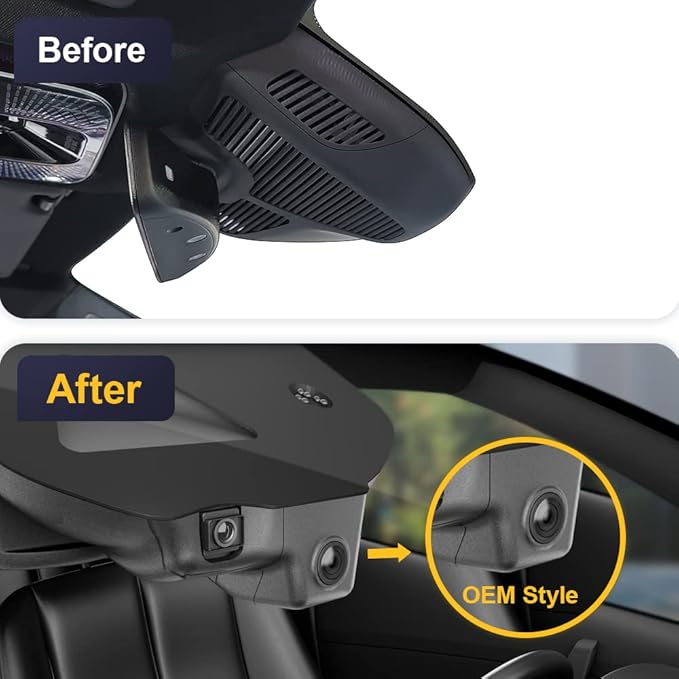 Fitcamx Front 4K+Rear 1080P Dash Cam Fits Mercedes-Benz C-Class 2022-2025 C300 Sedan Coupe Cabriolet (HD2-6635), OEM Look, Dual HD Video, Loop Recording, WiFi & APP, G-Sensor, Easy to Set, 128GB Card
