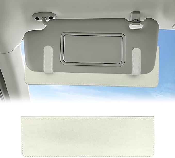 Car Sun Visor Extender, Anti-Glare Sunvisor Extension Shade Attachment for Safe Driving, Clip-On Sun Blocker Sunshade Extender Accessories Universal for SUV, Truck, Sedan(Beige)