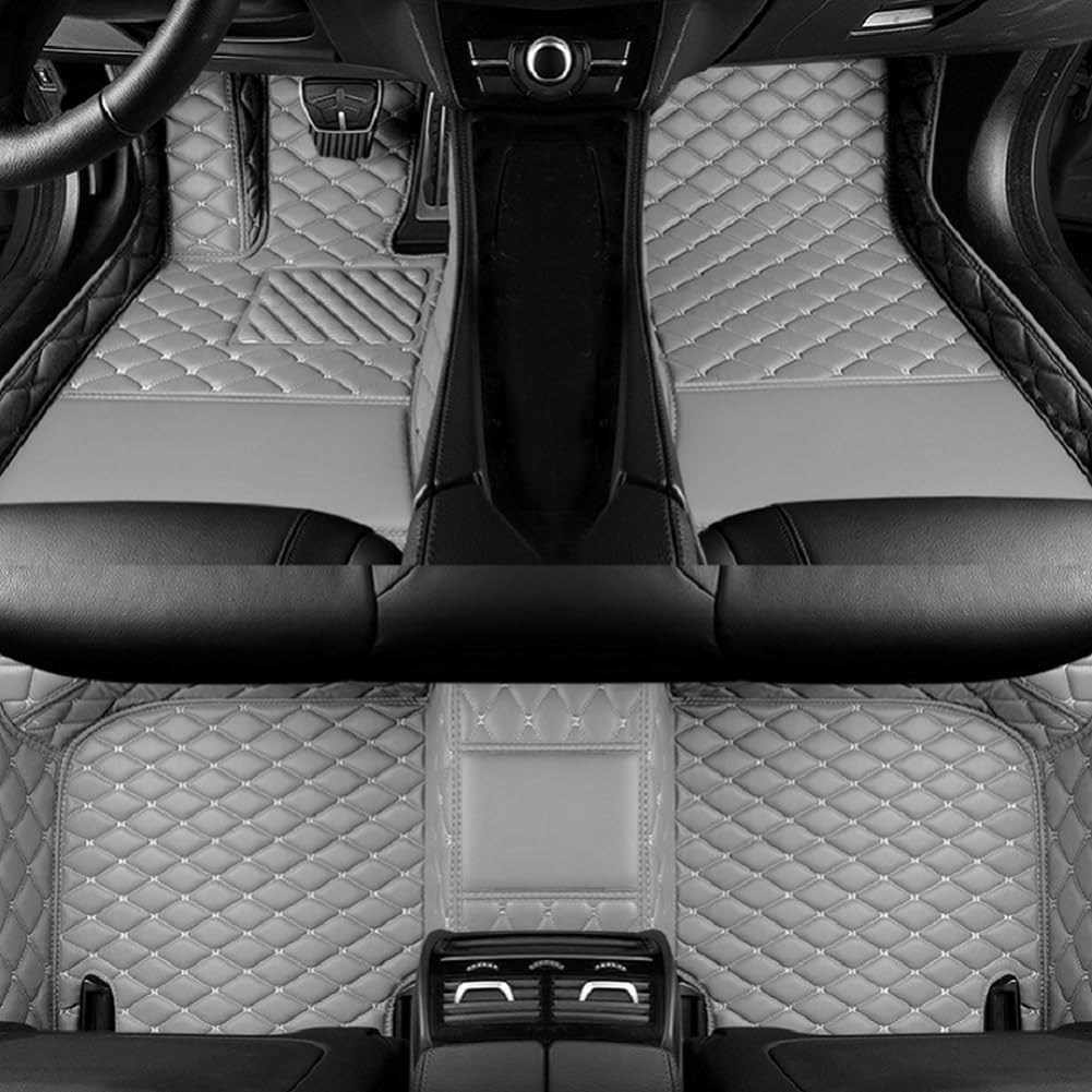 Customized Personalized car Floor mats, All-Weather Luxury car Floor mats, Waterproof and Anti Slip Leather car Floor mat Lining, 95% Customized car, Truck, and SUV Floor mats (Grey)