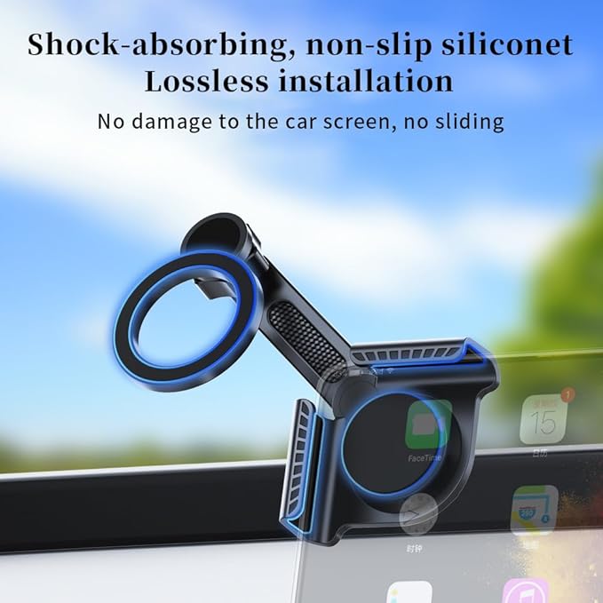 for Tesla Screen Phone Mount 360° Rotation MagSafe Strongest Magnet Power Magnetic Car Phone Holder Mount for Tesla 3/Y/S/X Fits for All iPhone & Android Phones (Magnetic)