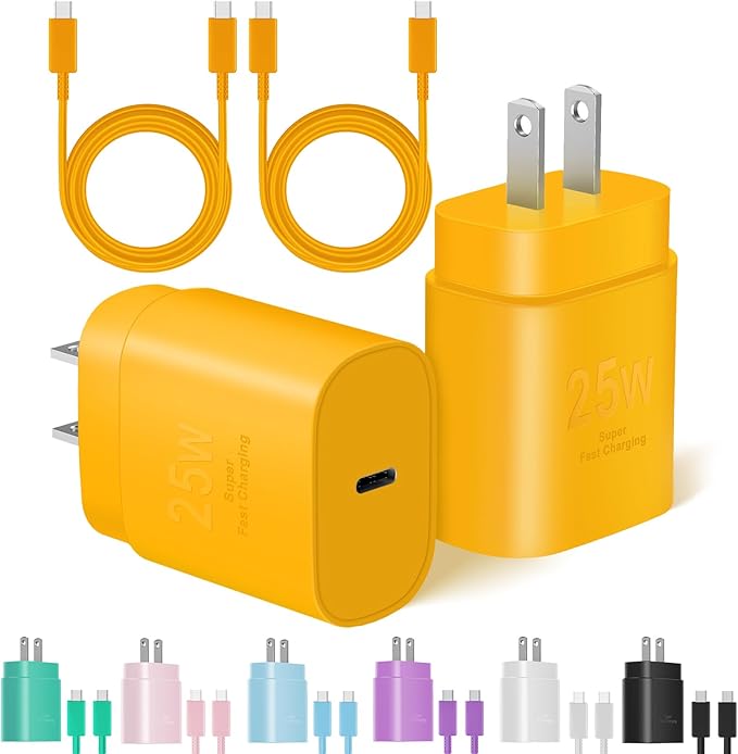 Type C Charger Fast Charging, 2Pack [10FT&6FT] Long USB C Cable with 25W Phone Super Fast Charger Block Compatible with Galaxy S25/S24/Plus/Ultra,iPhone 15/16/17/Air/Plus/Pro Max