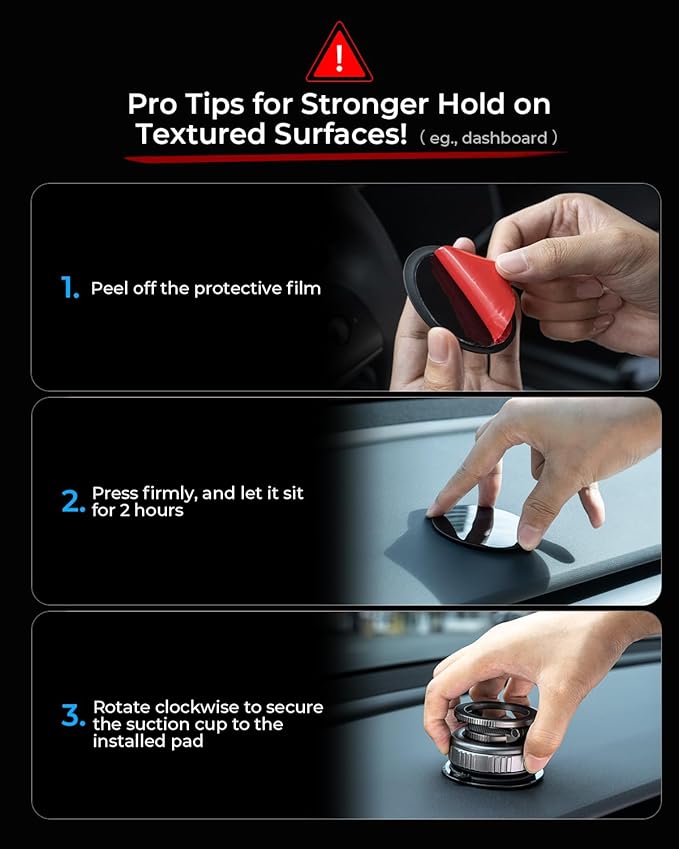 2026 Ultimate Vacuum Magnetic Car Phone Holder – 109+ LBS Super Strong Suction & 2800+ GF Magnetic Grip, 360° Rotation Dashboard/Windshield/Mirror Mount for iPhone 12–17&Samsung, Quick Lock, Black