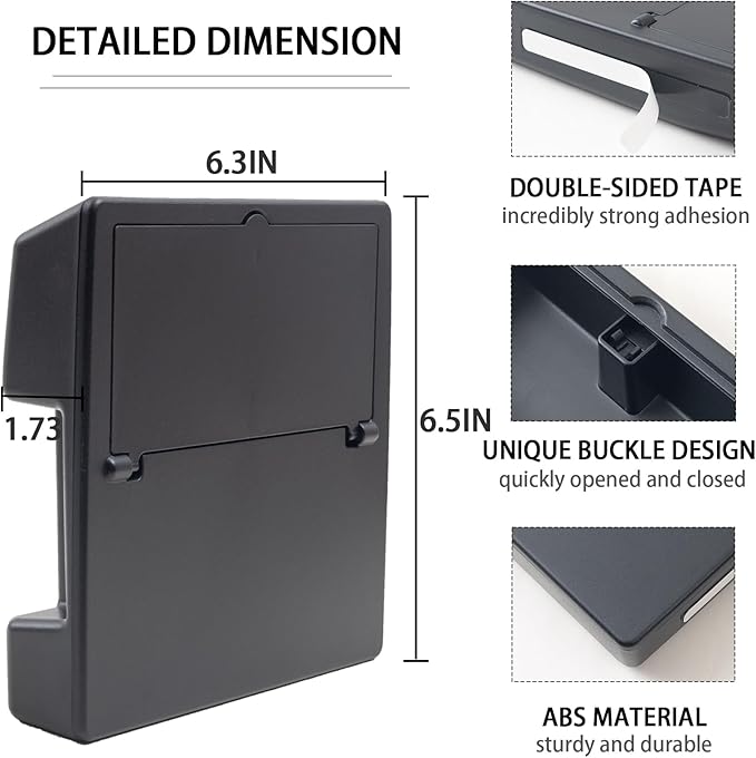 JDMCAR One-Touch Hidden Storage Box Compatible with 2016-2023 Toyota Tacoma Accessories Center Console Organizer Armrest Secret Compartment