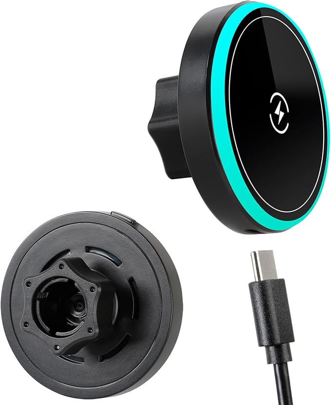 15W Magnetic Wireless Charging Phone Holder with 17mm Ball Socket for MagSafe, Universal Replacement for Car Air Vent, Dashboard, Windshield Phone Holders | Strong Magnet, 360° Rotation