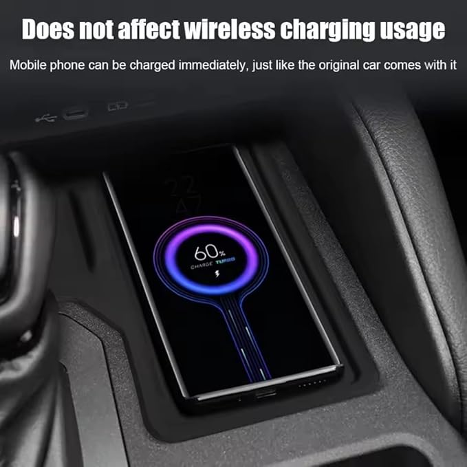 Compatible with Toyota Land Cruiser Prado 250 J250 LC250 2024-2026 Silicone Central Control Wireless Charging Pad Anti-slip Waterproof Non-Slip Protective Dustproof Mat (Not Fit Land Cruiser 1958 )