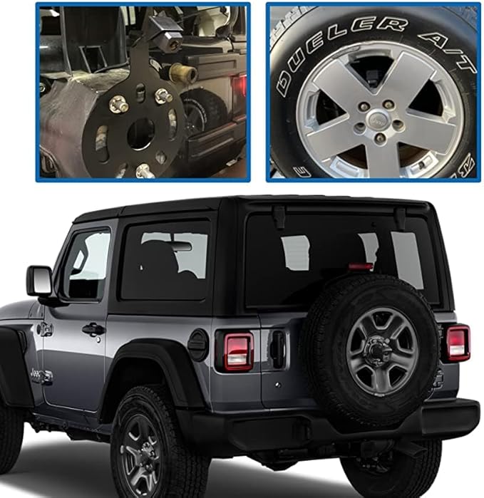 EWAY Classic 1.0 Backup Camera for Jeep Wrangler Spare Tire Mount 2007-2018, Rear View Reverse Aftermarket Camera for JK JKU Rubicon Sahara Sport Unlimited Removable Guidelines w/OEM Monitor Adapter