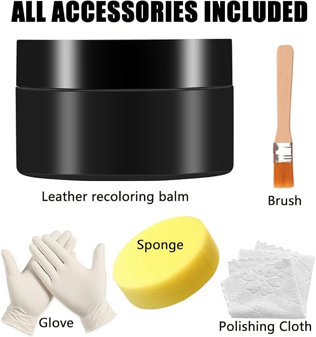 Leather Recoloring Balm, Leather & Vinyl Color Restorer Conditioner – Repairs Faded & Scratched Leather Color