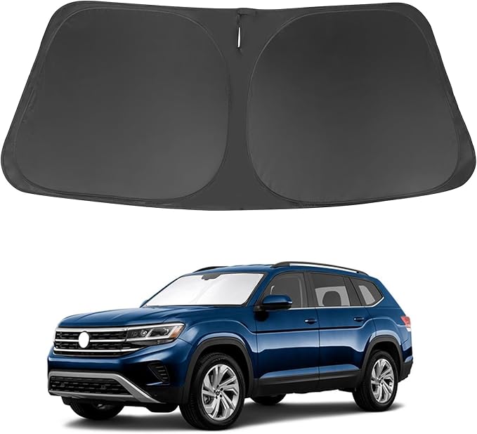 Windshield Sun Shade for 2018-2024 2025 2026 Volkswagen Atlas VW Atlas Cross Sport Accessories Front Window Sunshade Shield Keep Your Car Interior Cooler