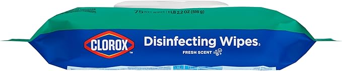 Clorox Disinfecting Wipes Flex Pack, Bleach Free, Fresh Scent, 75 Count (Pack May Vary)