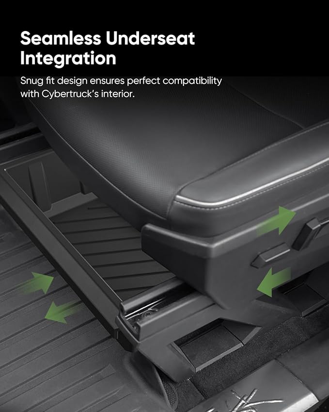 Tesla Cybertruck Underseat Storage Box - Custom-Fit Organizer for 2024-2025 Model, Durable ABS Material, Easy Installation, Maximizes Hidden Storage Space