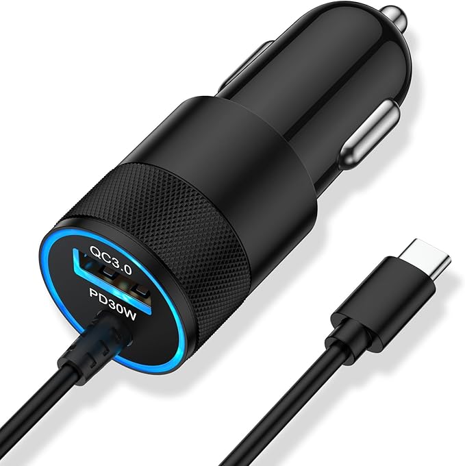 Pixel Fast Car Charger Adapter for Google Pixel 10, 10a, 9a, 9, 10 9 Pro XL Fold, 8 7 6 Pro 5 4 3 2 XL 8a 7a 6a, USB C Vehicle Phone Auto Automobile Plug with Type C 3.1 Ft Cable Cord Charging