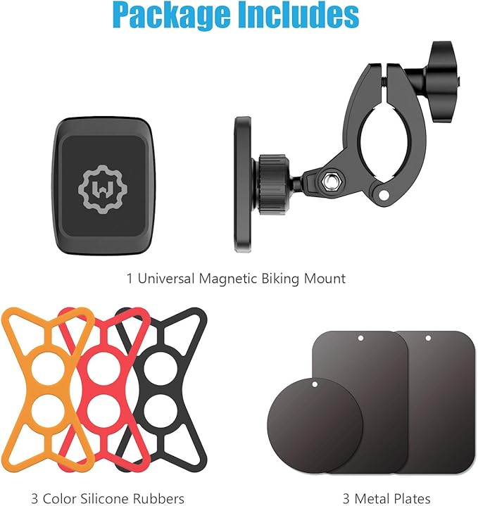 WixGear Universal Magnetic Bicycle & Motorcycle Handlebar Phone Holder for Cell Phones and GPS with Fast Swift-Snap Technology,