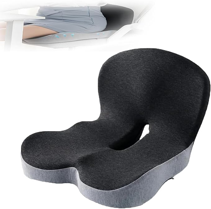 Back and Seat Cushion, Car Seat Cushion for Cars with Lumbar Support,Seat Cushion for Truck Driver, Ergonomic Memory Foam Non Slip Seat Skin with Back Support for Office Chair, Car Seat (A Type-1)
