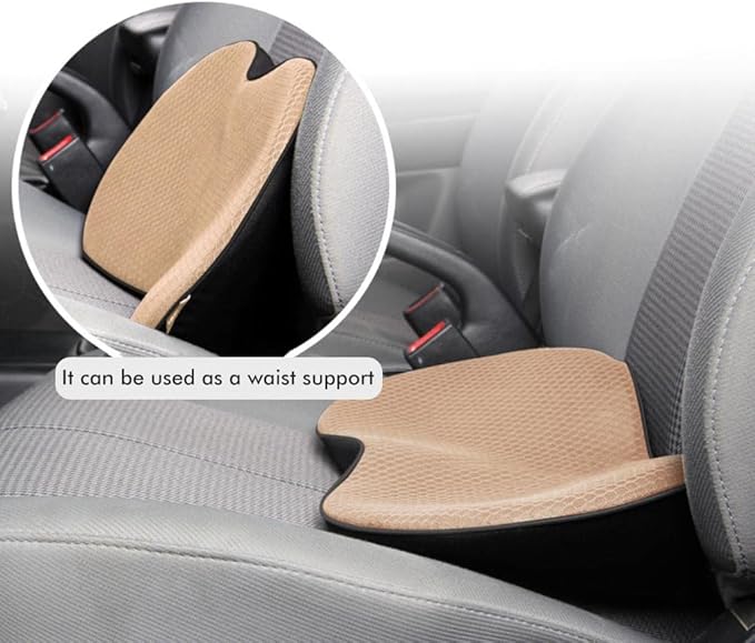 Car Seat Cushion for Driver Thick Memory Foam Car Heightening Seat Cushion Lower Back Pain Relief Back Support Cushion for Car Office Chair