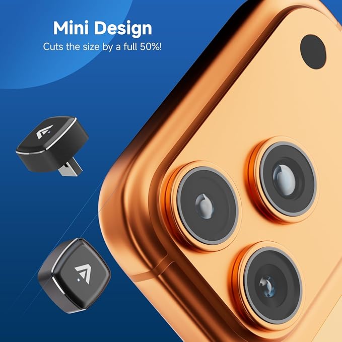 D7 2-in-1 Wireless CarPlay & Android Auto Mini Adapter, Alloy Shell, Compatible with 2016+ Factory-installed Wired CarPlay/Android Auto Vehicle, Plug & Play Car Play Dongle for iPhone & AndroidPhone