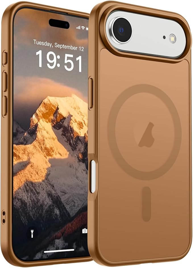 SUPFINE Magnetic for iPhone Air Case (Compatible with MagSafe)(Military Grade Drop Protection) Slim Translucent Matte Shockproof with Anti-Fingerprint Phone Cover for 17 Air,Brown