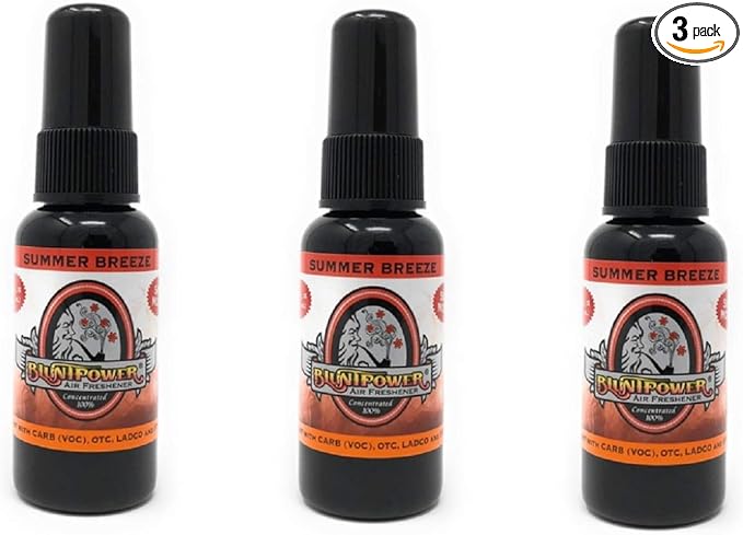 BluntPower 1 Ounce Bottle Oil Based Concentrated Air Freshener and Oil for Burner, Summer Breeze (Pack of 3)
