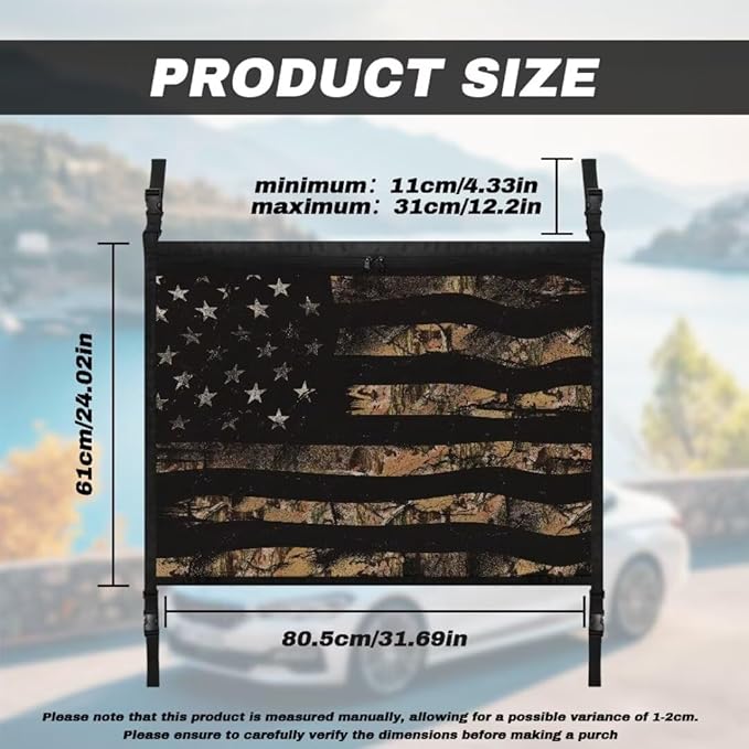 American Flag Print Car Roof Storage Bag Car Organizer for Car Seat Premium Car Seat Organizer One Size Car Travel Accessories Suitable for Cars, SUVs