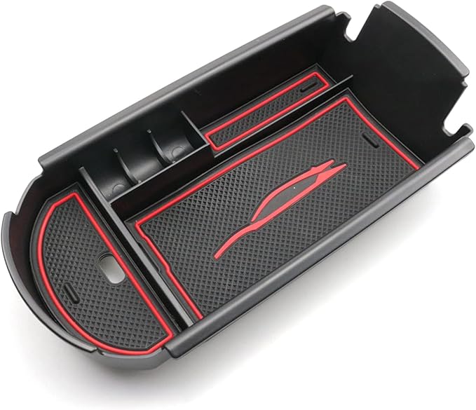 CDEFG Center Console Accessory Organizer Compatible with 2018 2019 2020 2021 2022 CHR C-HR, ABS Material Armrest Box Insert Tray (Red)