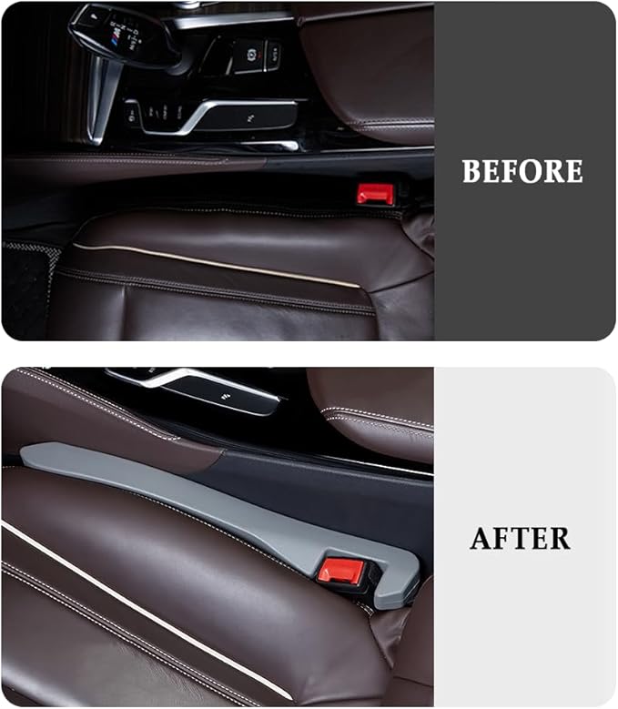 IHOTDER Super Flexible Car Seat Gap Filler,Durable Car Organizer Between Seats for Tightly Filling Seat Gaps,Universal CCar Side Seat Gap Filler CCar Accessories for Women & Men (Gray/2PCS)…