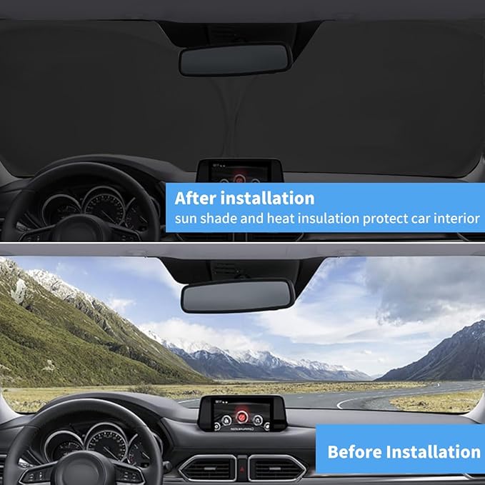 Custom Fit Windshield Sun Shade for Mazda CX-5 2017-2026 Foldable Sunshade Sun Visor Protector CX5 SUV Accressories Wind Shield Blocks UV Rays & Keeps Car Cooler