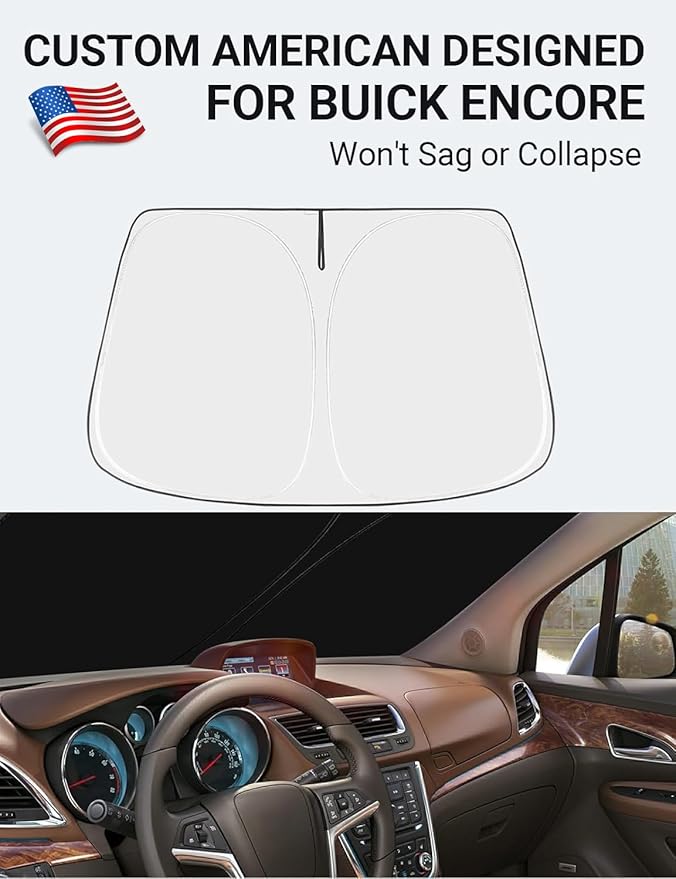 Proadsy 2026 Upgrade Front Windshield Sun Shade Foldable Sunshade Protector Custom Fit 2013-2022 Buick Encore Accessories