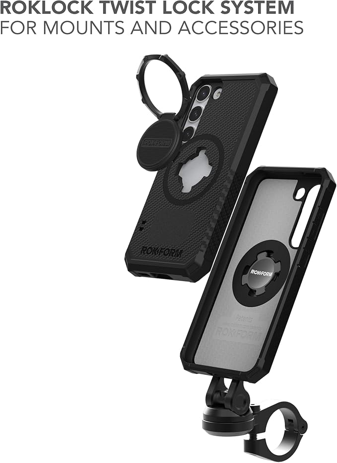 Rokform - Galaxy S23 Case, Rugged Series, Magnetic Case with Twist Lock, Drop Tested Armor (Black)