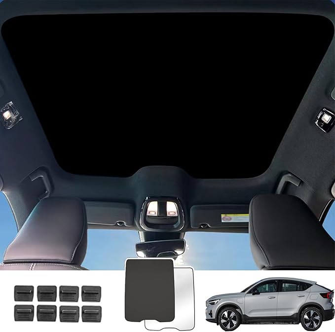 Car Sunroof Compatible with Volvo C40(Not for XC40) 2021-2023, Foldable Glass Roof Sunshade with Storage Bag, Sunshade Roof Heat Insulation Sun Protection Interior