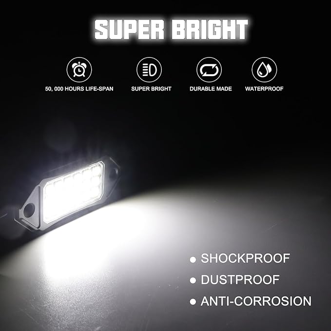 SUNPIE White Rock Lights, 20 Pods LED Rock Lights Underglow kit IP67 Waterproof Underglow Light kit for Trucks Car Jeep ATV UTV SUV Pickup Off Road RZR Under Body Glow Light Trail Lighting