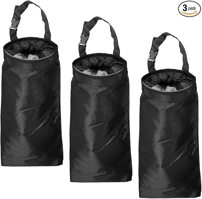 3PCS Hanging Car Garbage Bag for Back Seat - Universal Detachable Trash Bag Car Garbage Can with Elastic Opening, Washable Auto Trash Can Storage Bags for Outdoor Traveling & Home Use (3PCS)