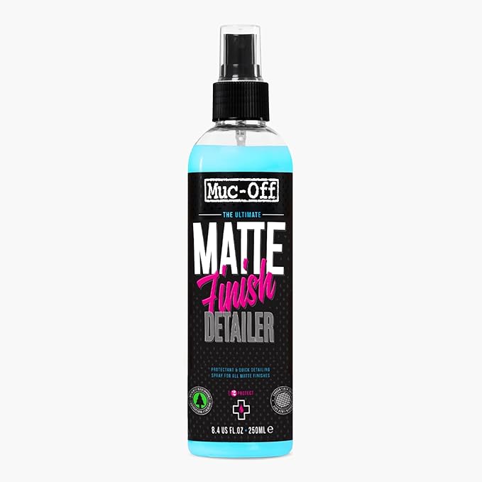 Muc-Off Matt Finish Detailer 250/500 ml | Protectant & Quick Detailing Spray for All Matt Finishes | Non-Sticky, Streak & Gloss-Free Finish | Reduces Dirt Adhesion