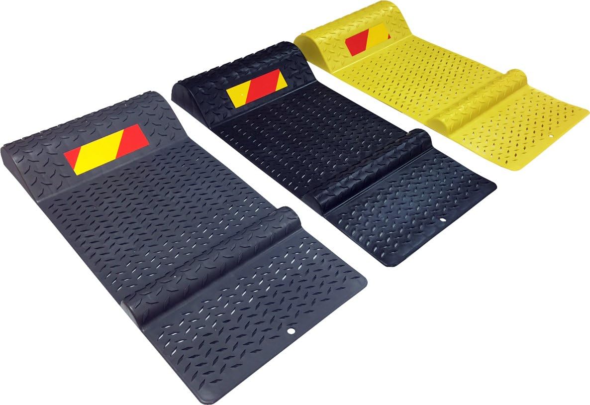 Electriduct Pack of 6 Plastic Parking Mat Guides for Garage Vehicles, Antiskid Car Safety Park Aid - Gray