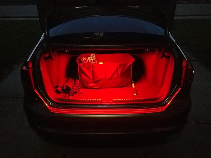 iJDMTOY 18-SMD-5050 LED Strip Light Compatible with Car Trunk Cargo Area or Interior Illumination, Brilliant Red
