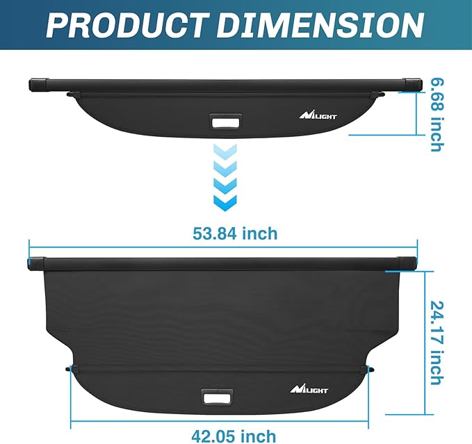 Nilight Trunk Cargo Cover for Toyota RAV4 Accessories 2013 2014 2015 2016 2017 2018, Retractable Security Shade Rear Cargo Cover, with Trunk Storage Net, 1-Pack