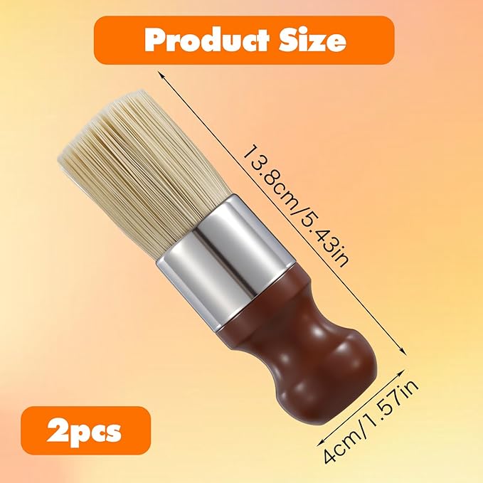 2 PCS Salve Brush for Furniture, Durable Salve Wax Brushing Tool for Leather for Furniture Home Leather Wood Cleaning Tool with Comfortable Handle