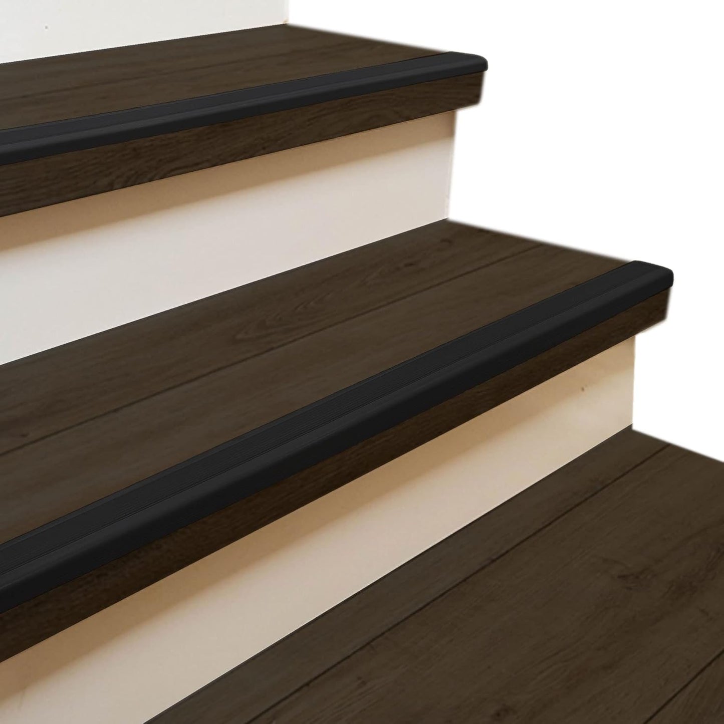 Rubber Bond Stair Edge Protector (Pack of 15) 36x2x1 inch Anti-Slip Stair Corner Trim Rubber Strips - Waterproof Self-Adhesive Staircases for Outdoor & Indoor Uses | Protect Kids & Pets - Black