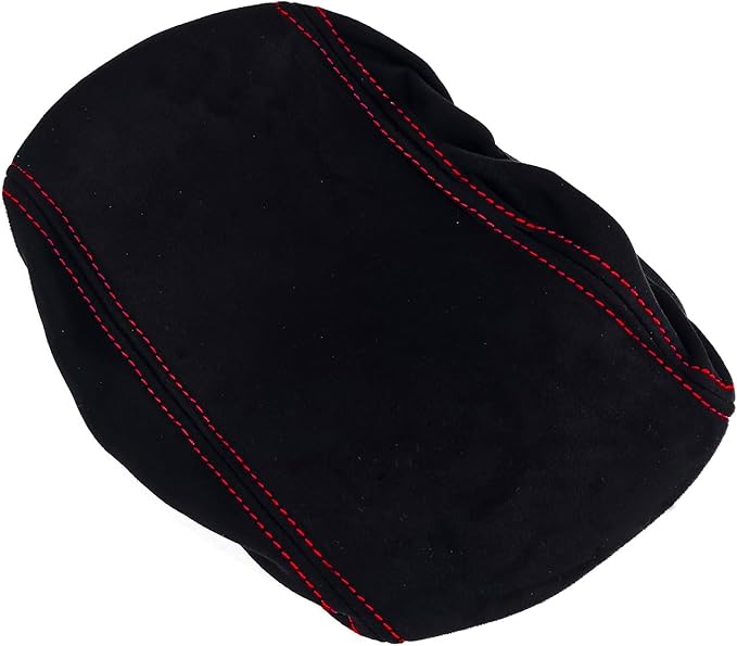 1 Piece Memory Foam Center Console Cover Cushion Pad Car Armrest Arm Rest Covering Cushion Compatible with Hyundai Veloster JS N line 2019-2022 Accessories(Black Cover with Red Line Stitches)