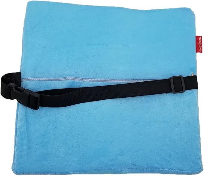 Bookishbunny Comfortable Ergonomic Memory Foam Back Lumbar Support Cushion for Chairs Car Office Home with Removable Soft Velvet Cover (Light Blue)