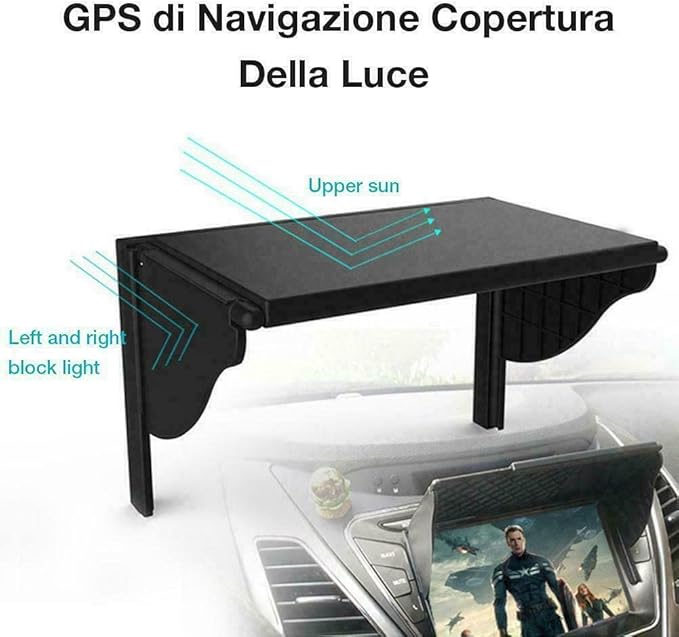 AOLI Anti Glare Car Dash Radio Sun Shade GPS Navigation Hood Cap Universal 5.5-10 Hood Black Medium
