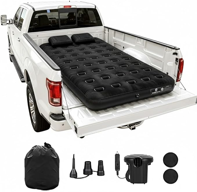 Umbrauto Air Mattress for 5.5-6.5 ft Short Bed Full-Size Trucks, Pickup Truck Airbed Mattress with Corded Air Pump for Outdoor Travel