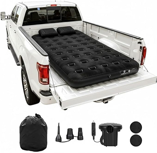 Umbrauto Air Mattress for 5.5-6.5 ft Short Bed Full-Size Trucks, Pickup Truck Airbed Mattress with Corded Air Pump for Outdoor Travel