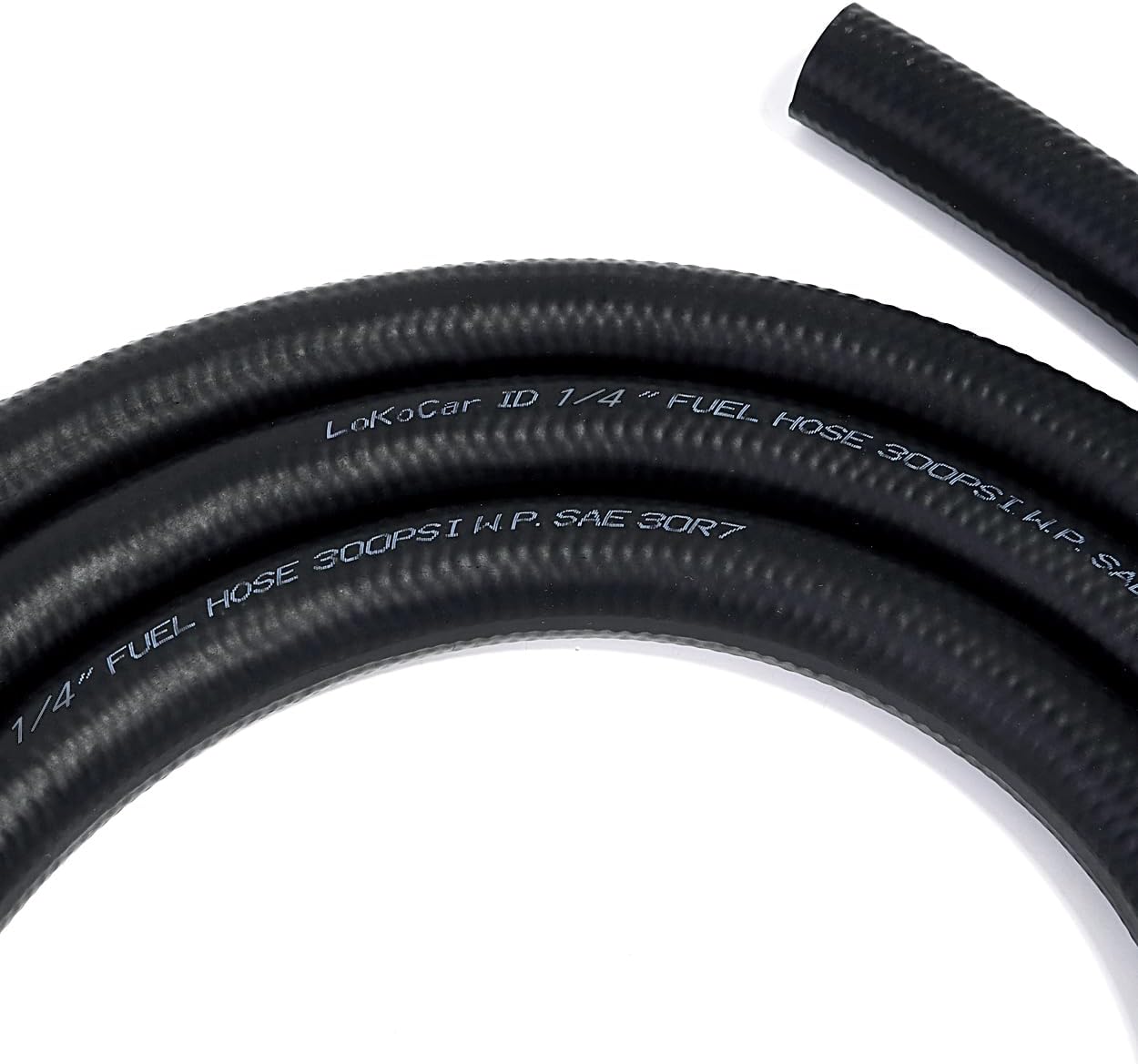 LokoCar Rubber Fuel Hose Line Push Lock 1/4" ID SAE 30R7 NBR 10ft 300PSI Black