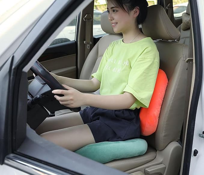 Cartoon Plush Car Booster Seat Cushion, Cute Funny Car Seat Cushion Heightening,Chair Cushion for Office Sofa Living Room (Dinosaur)