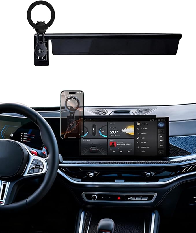 PZK Car Phone Mount for 2024-2026 BMW X5 BMW X6 /2023 2024 2025 2026 BMW X7 Accessories Custom 14.9-inch Screen Compatible with MagSafe Car Phone Holder with 360° Rotating Extension Rod