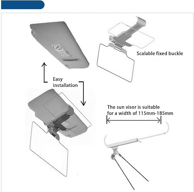Car Sun Visor Extender-Glare Reflect Light Sun Visor Anti-Ultraviolet Business Vehicle Automobile Suppliesused Both Day and Night Plastic for Vehicles Sunshade