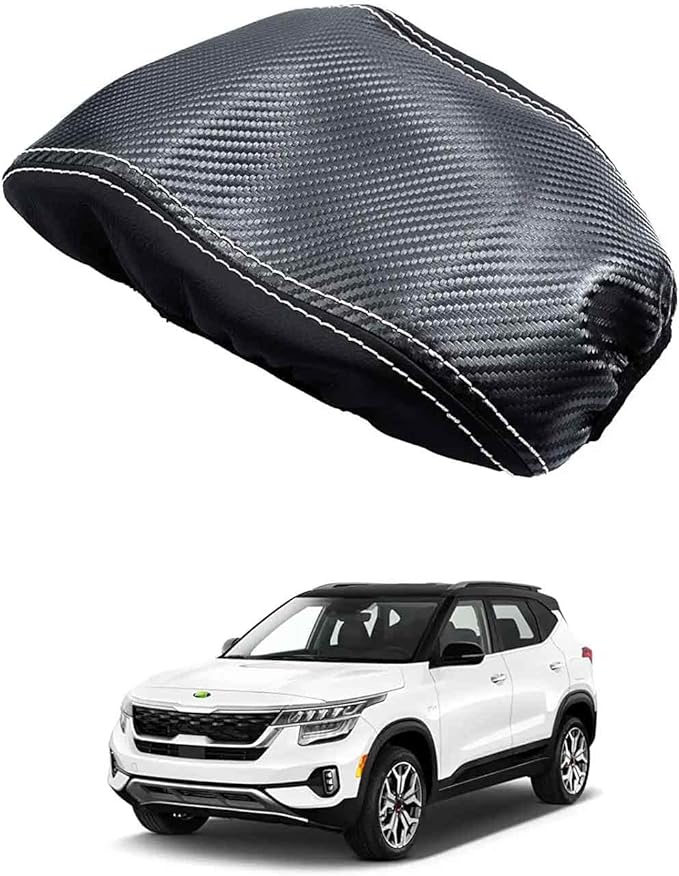 Autorder Center Console Cover for Kia Seltos 2021 2022 2023 2024 2025 Accessories Carbon Fiber Armrest Cover Anti-Scratch Middle Console Pad Leather Armrest Protector