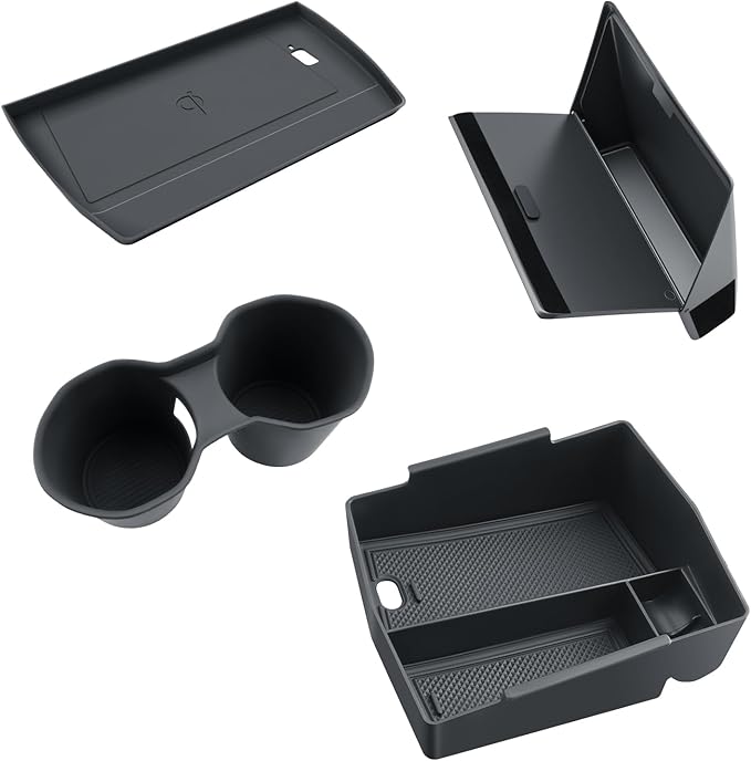 BIBIBO for 2025 2026 Subaru Forester Console Organizer 2025 2026 Subaru Forester Console Armrest Tray+Cup Holder +Wireless Charging Mat +Hidden Storage Box 2025 Forester Accessories
