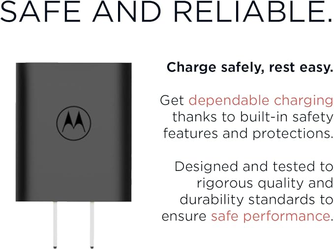 Motorola (2-Pack) TurboPower 20 QC3.0 Charger with 6.6ft USB-A to USB-C Cable for Moto G Play (2023/2024/2026), G Power (2022/2023), G 5G 2022/2023/2024, G Stylus. G Pure, Moto Pad 2026