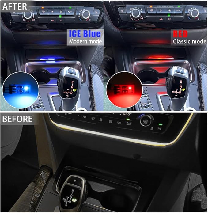 NJSBYL LED Interior Instrument Panel Circuit Board for B-MW 2 3 4 Series X1 X2 I3 M2 M3 M4 Pre-LCI Ambient Lighting Module Dashboard Storage Tray Atmosphere Lamp Blue-Red Replacement