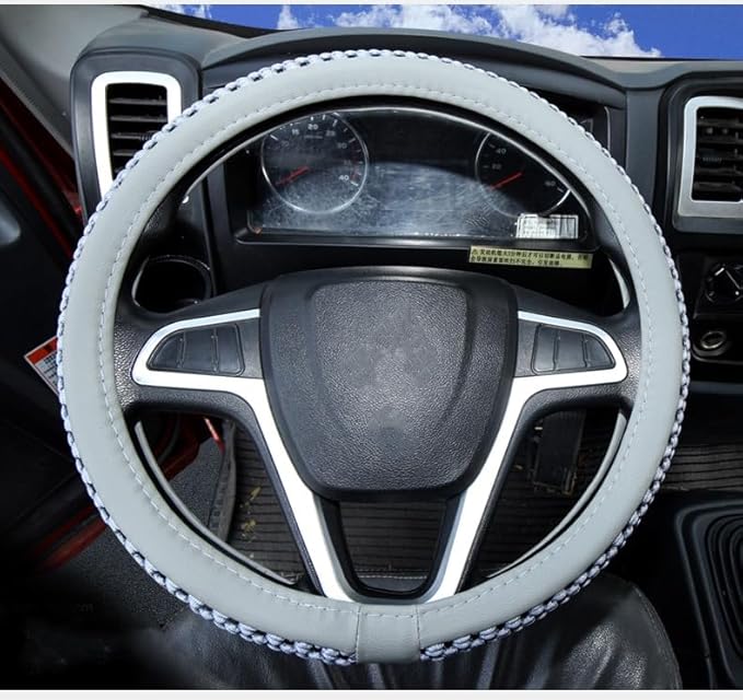 15”16”17“18“19”20 Inch Ice Silk Ventilation Multi-Style Comfy Grip Steering Wheel Cover for Truck, Bus, Big Rig Trucker,SUV， Anti-Slip Design 15-20 Inch (Gray, 18 inch)